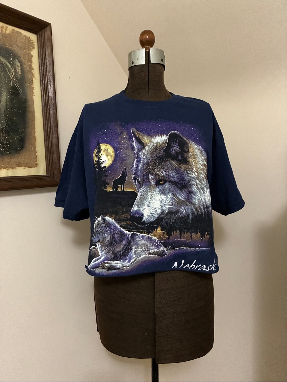 Vintage Cropped Nebraska Wolf T-Shirt